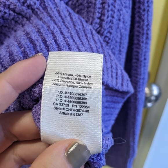 Aritzia Wilfred Essential Chenille Sweater Relaxed Fit Crewneck Purple Small - Picture 8 of 8